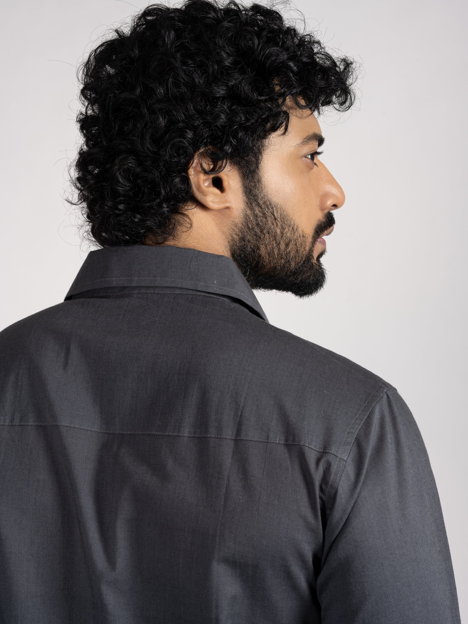 Graphite Alloy recycled cotton shirt – rugged grey style with eco-friendly appeal