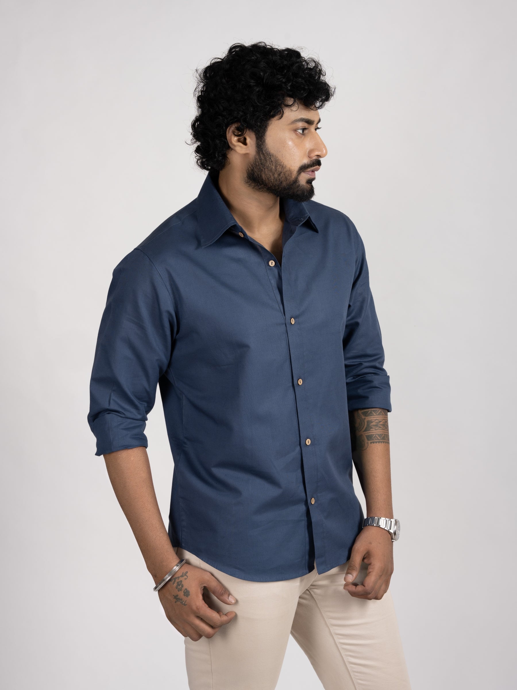 Midnight Bloom hemp shirt – durable, breathable, and eco-conscious design