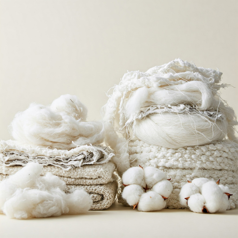 Recycled cotton material from cotton waste