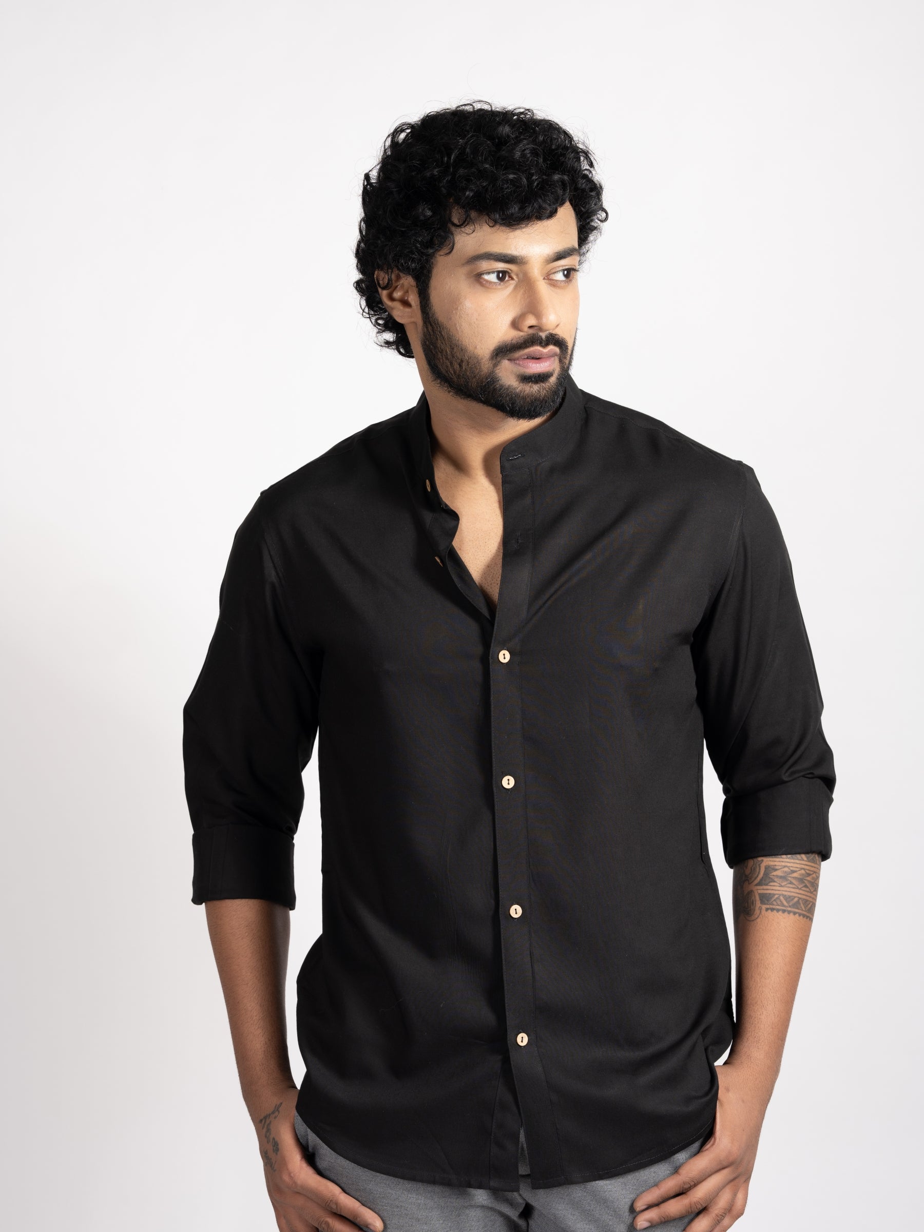 Obsidian Shadow bamboo shirt – lightweight, breathable, and planet-friendly