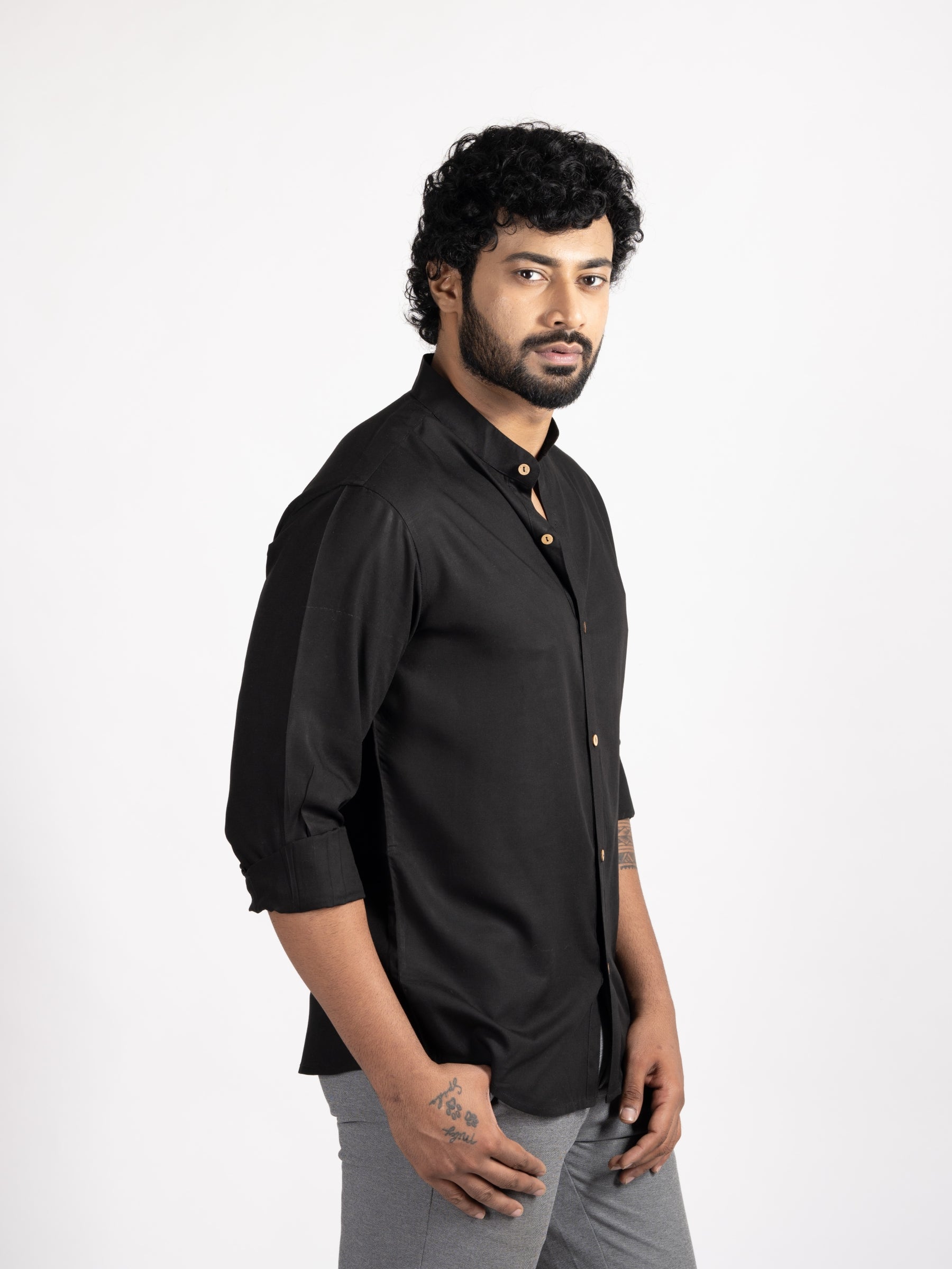 Obsidian Shadow bamboo shirt – lightweight, breathable, and planet-friendly