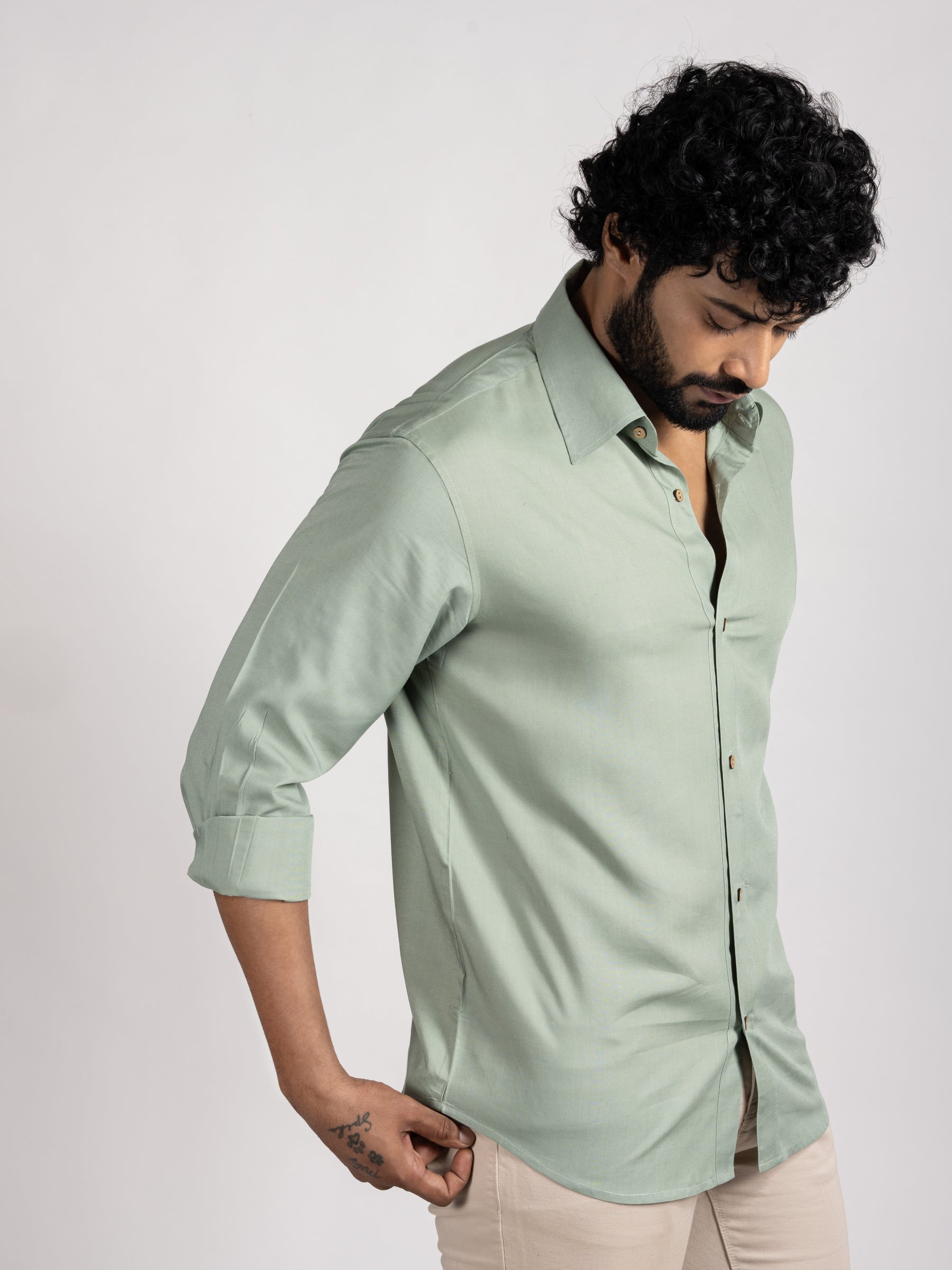Sage Whisper bamboo shirt – moisture-wicking, breathable, and planet-friendly